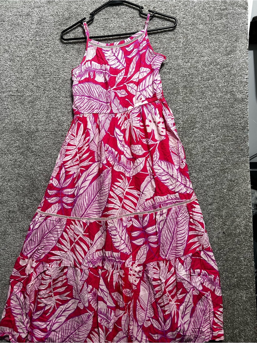 Cat and Jack Woman’s Pink Tropical Maxi Dress Size XL 14/16
